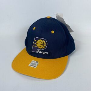 NBA Indiana Pacers Logo 7 Fan Apparel Cap Hat Men One Size Blue Yellow Strapback